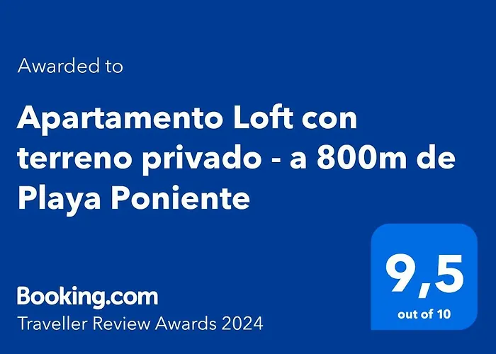 Apartamento Loft con terreno privado y parking compartido - a 800m de Playa Poniente