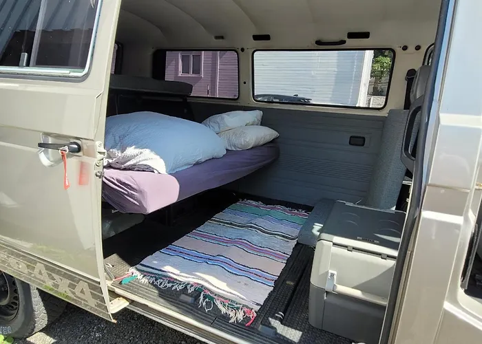 Sleep Inside A Classic Volkswagen Syncro Van In Central Svolvaer, Close To Public Showers And Toilets No Parking