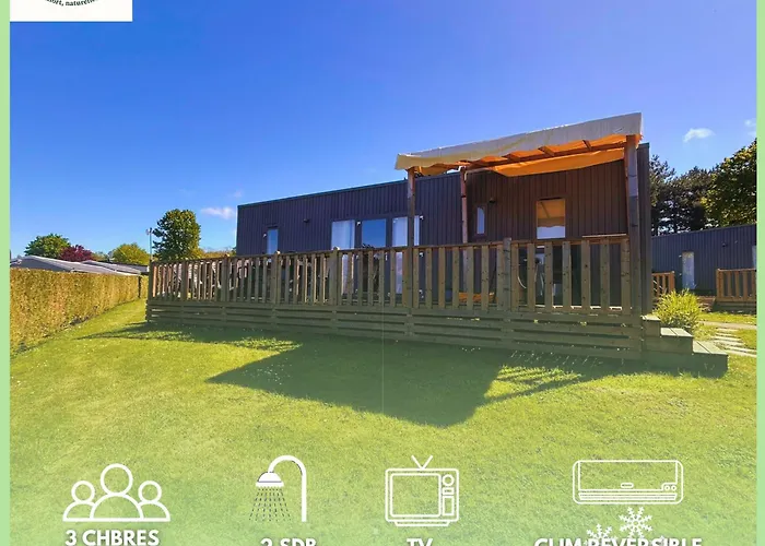 Houlgate - 254 - Rare Vue Mer Magnifique Mobilhome 6 Pers 3 Chambres 2 Sdb Sur Camping 5 Etoiles