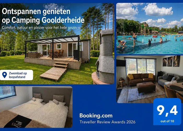 Luxe Chalet Voor Gezinnen In Familiepark Goolderheide Met Openlucht Zwembaden En Ruim Overdekt Terras 24M2